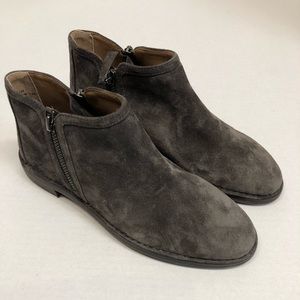 Trash suede ankle boots, brown, NWOT